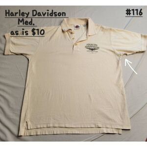 Harley Davidson mens top polo Shiawassee Birch Run Michigan medium as is